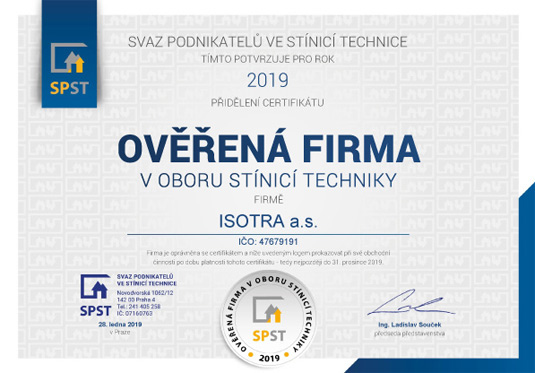 Overená firma v odbore tieniacej techniky
